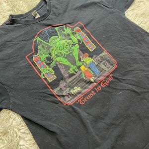 Steven Rhodes "Trust In God" Black T-shirt Cthulu Lovecraft Mythos Men's XXL